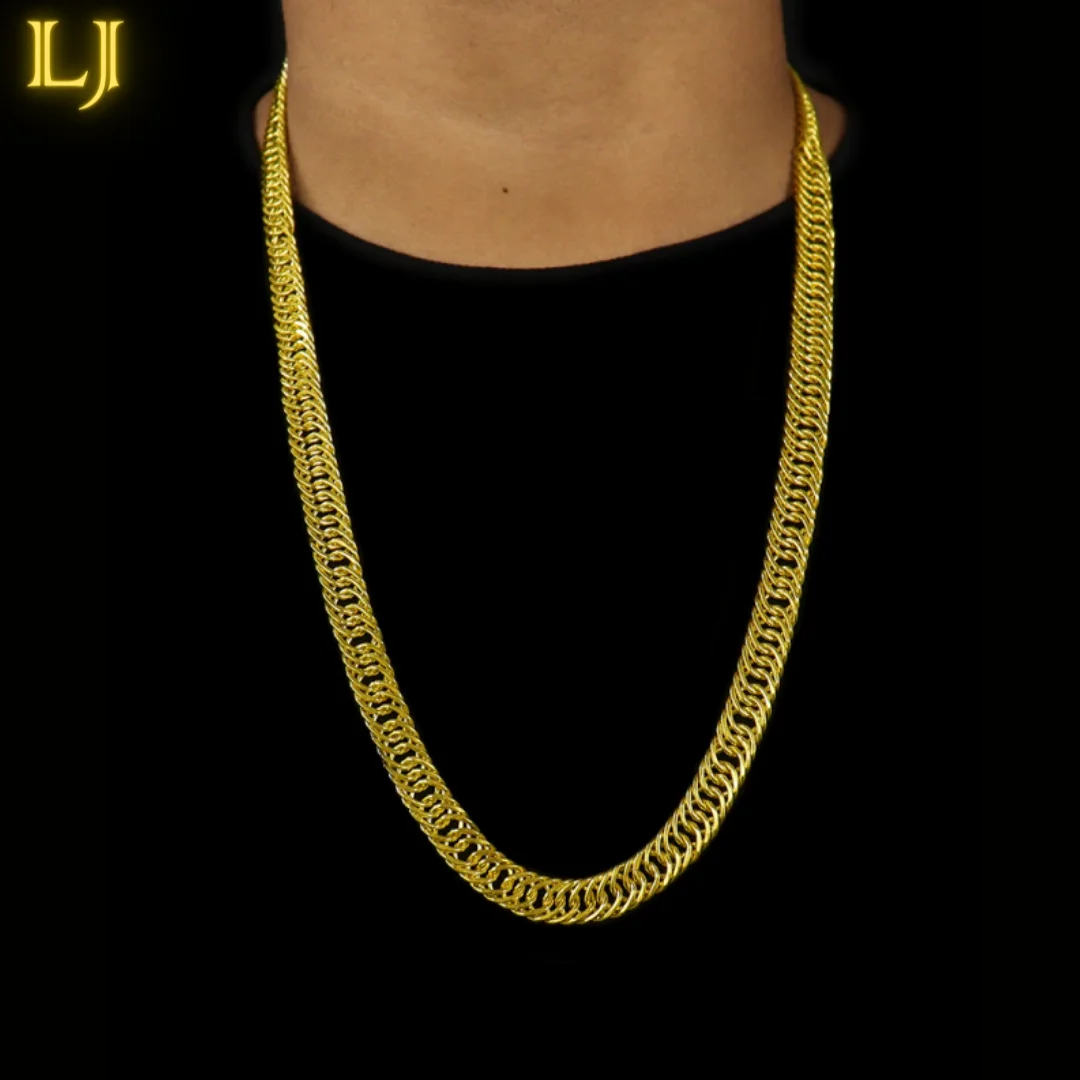 

Old Grumet Coin Chain Triple Elo 10mm Men's Chain Identical to 18K Gold and Eternal Guarantee in Color!