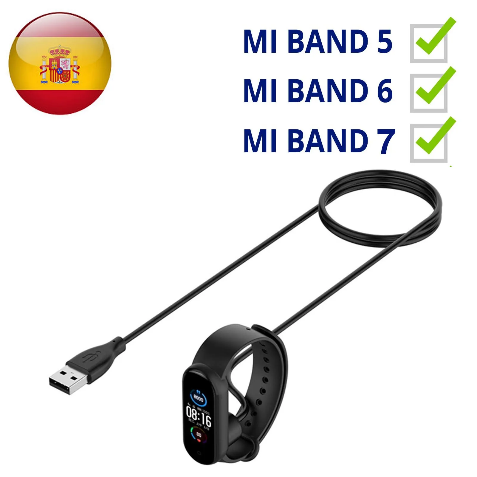 Cavo Di Ricarica Per Xiaomi Mi Band 5 O 6 O 7 Usb Magnetico 40Cm Compatibile Con Xiaomi Mi Band 5 6 7 Magnete Nero Imantado Cavo Di Ricarica Di Ricamb
