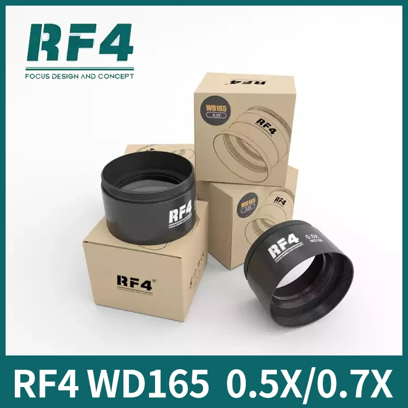

Вспомогательный объектив для микроскопа RF4 0.7X 0.5X WD165, объектив камеры для тринокулярного стерео увеличения, стеклянный объектив микроскопа