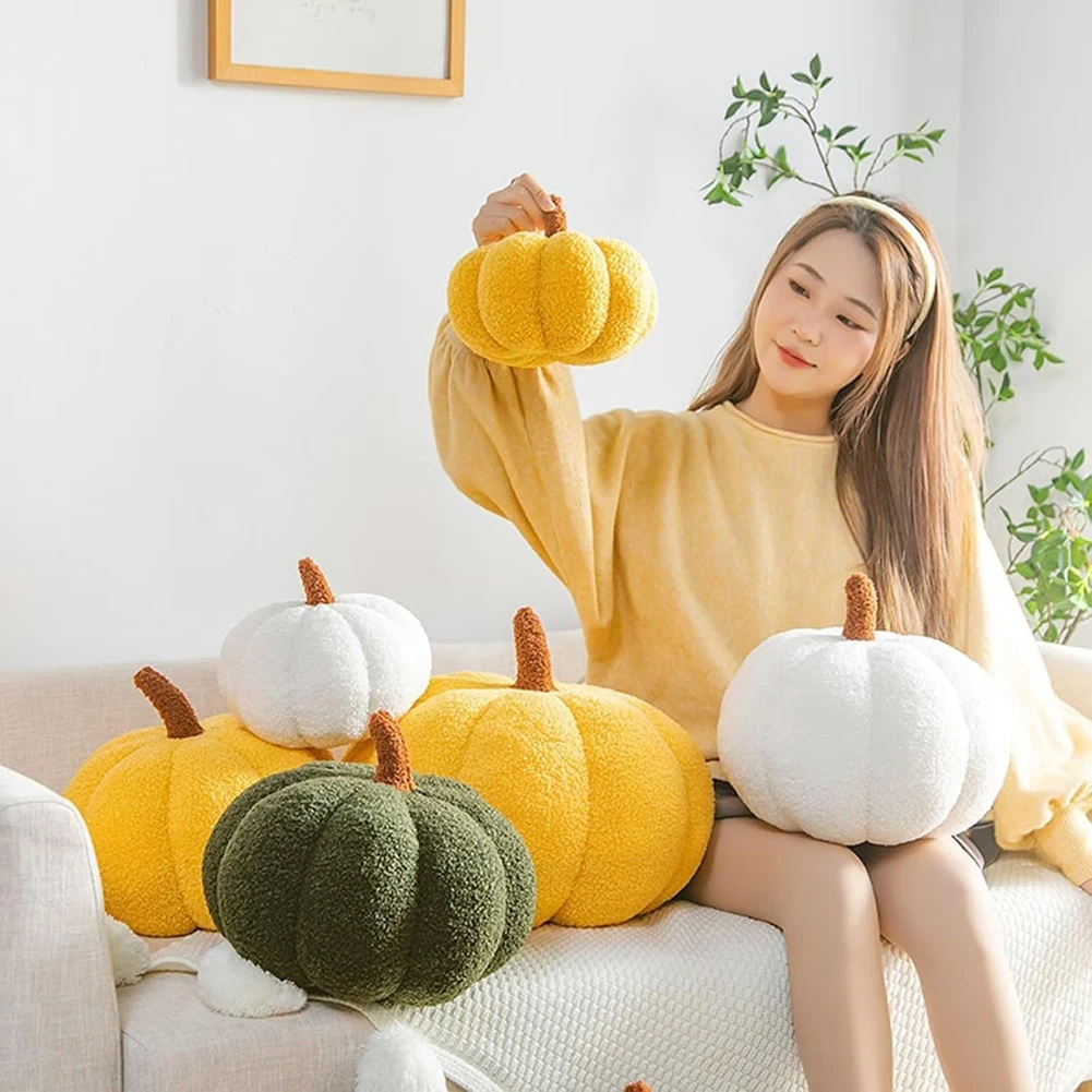 Забавная тыквенная плюшевая подушка Teddy Fleece с начинкой из тыквы декоративная
