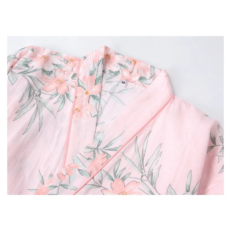 Халат-кимоно Женский с цветочным принтом банный халат из мытого хлопка в