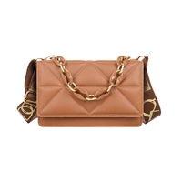 messenger shoulder chain women bag fashion new leather embossed crossbody bag strap wide purse handbags small square luxury bag