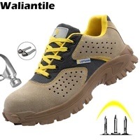 waliantile all season men safety shoes welding construction work shoes men anti smashing indestructible safety boots work shoes