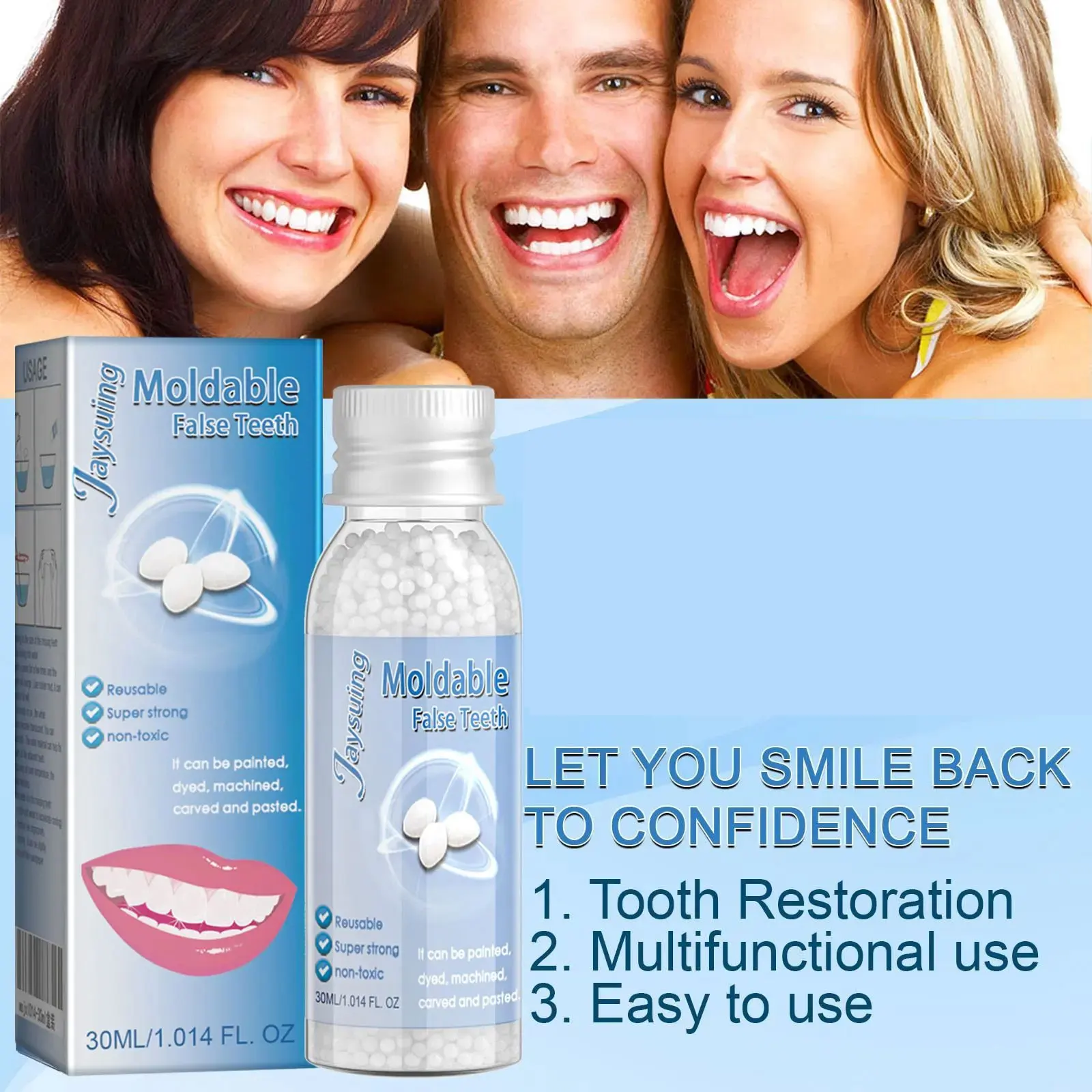 Накладные зубы твердый клей для поломки пропущенных зубов инструмент заполнения