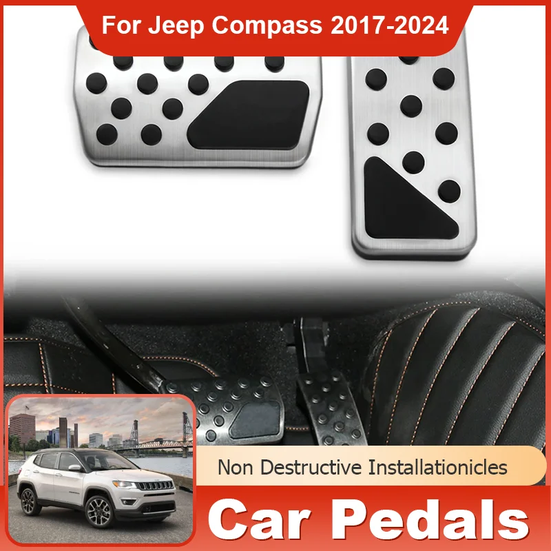 Для Jeep Compass MP MK2 2022 2021 2017 ~ 2023 AT MT Автомобильная педаль газовый тормоз нержавеющая