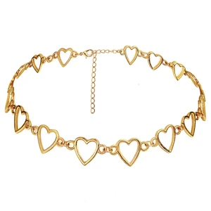 Sweet Heart Choker Necklace For Women • Simple Geometric Circle• Handmade Dainty Necklace • Heart Choker Chain • Cute Heart Neck