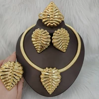 dubai gold color jewelry set for women weddings design earrings and necklace bracelet ring jewellery for africa bridal accessory