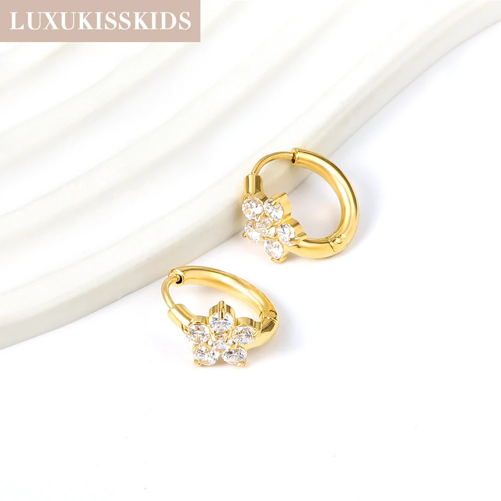 LUXUKISSKIDS Романтические Серьги-кольца В Форме Цветка Персика Женские Серьги Из