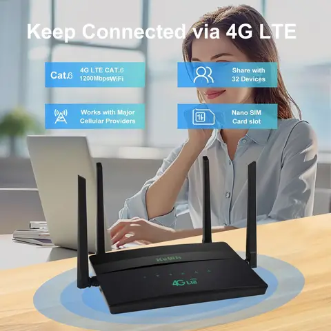 KUWFi CAT6 4G LTE маршрутизатор 1200 Мбит/с
