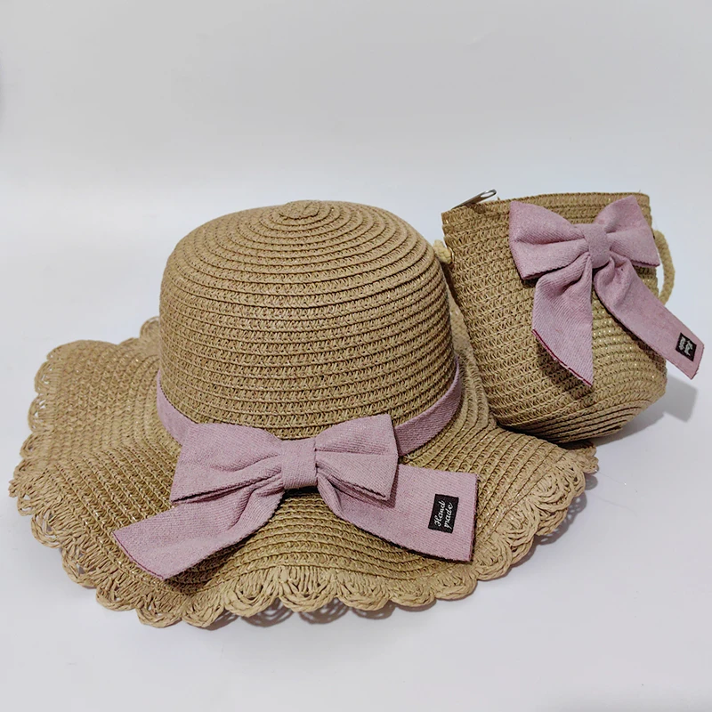 Girl Kids Summer Straw Wide Brim Floppy Beach Sun Hat Children's Birthday Gift