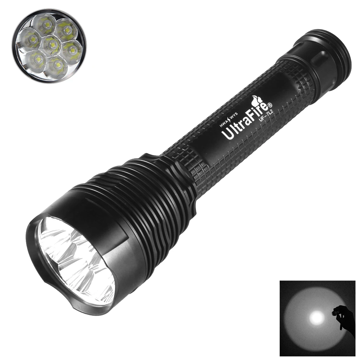 New Ultrafire XM-L 7L2 LED Flashlight 8000LM 5-Mode Memory Function Waterproof High Power Torch
