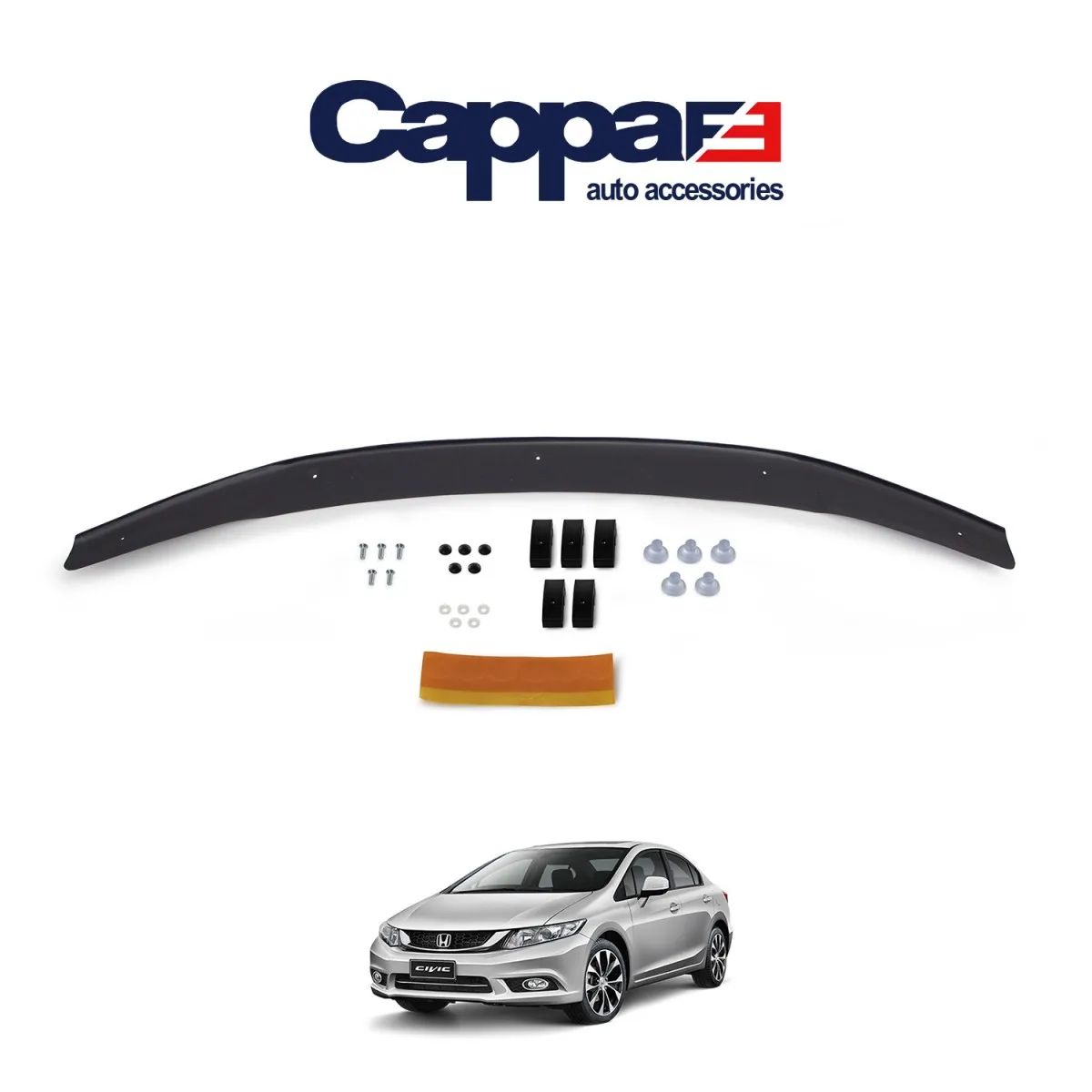 

FOR Honda Civic Front Hood Protection Spoiler 2012-2022 Front Bug Shield Hood Deflector Guard Glossy Black AUTO STYLING