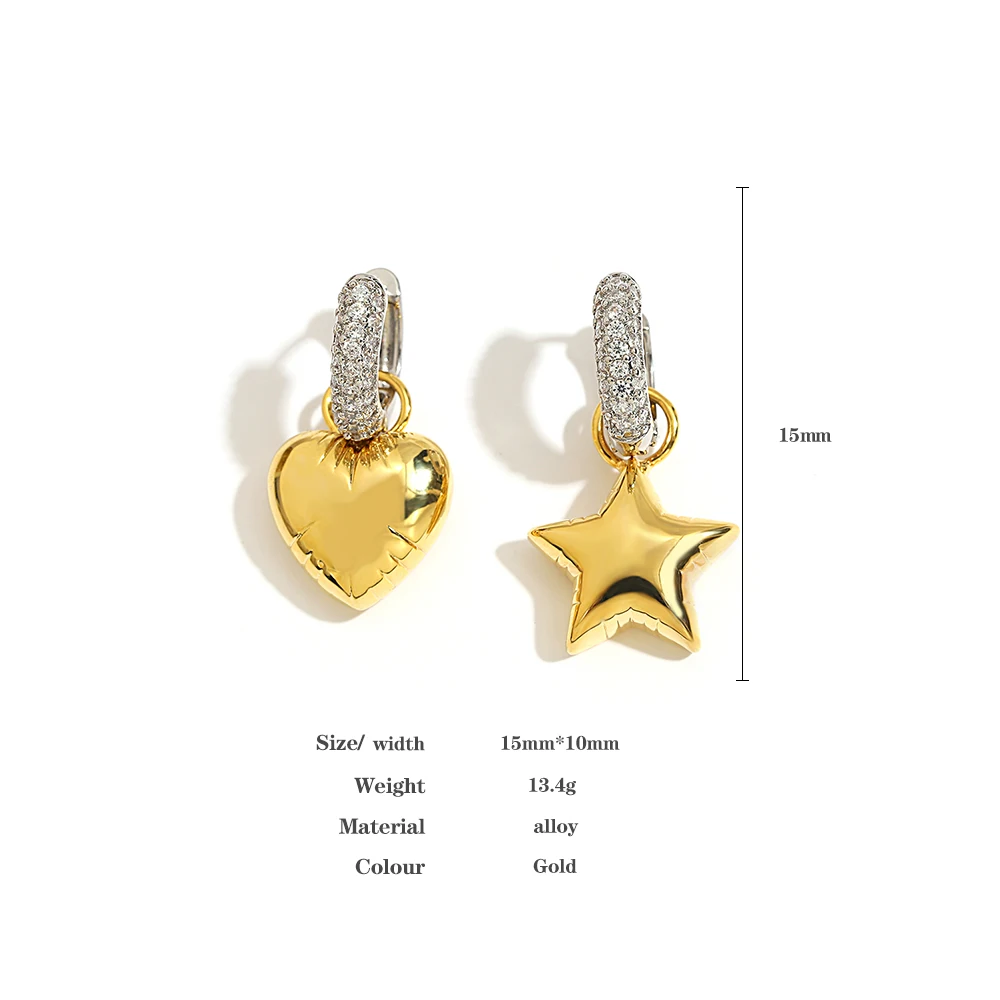 Серьги-кольца Greatera женские асимметричные ювелирные украшения с декором