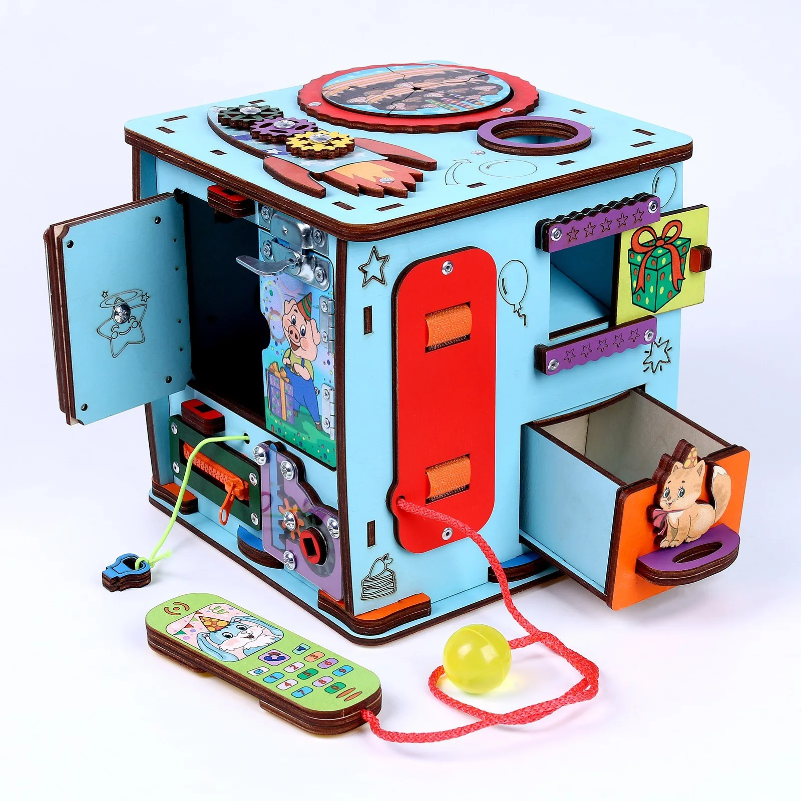 Рисунок 3 - Бизикуб со светом "Праздник" бирюзовый