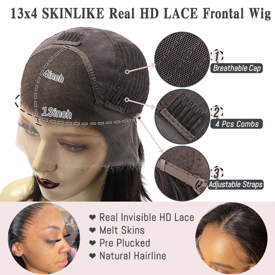 Curly Baby Hair Wig Water Wave 13x4 HD Lace Front Human Hair Wigs Pre plucked Curly Short Bob Wig 5x5 HD Closure Wig For Women