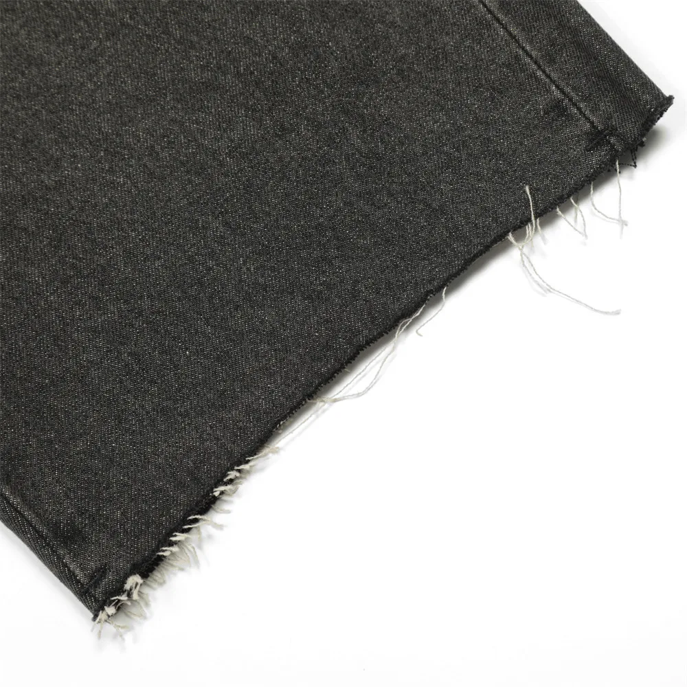 Mens Loose Jeans Wide Leg Denim Cargo Hole Pants Straight Baggy Pantalones Hip Hop Streetwear Skateboard Neutral Denim Trousers