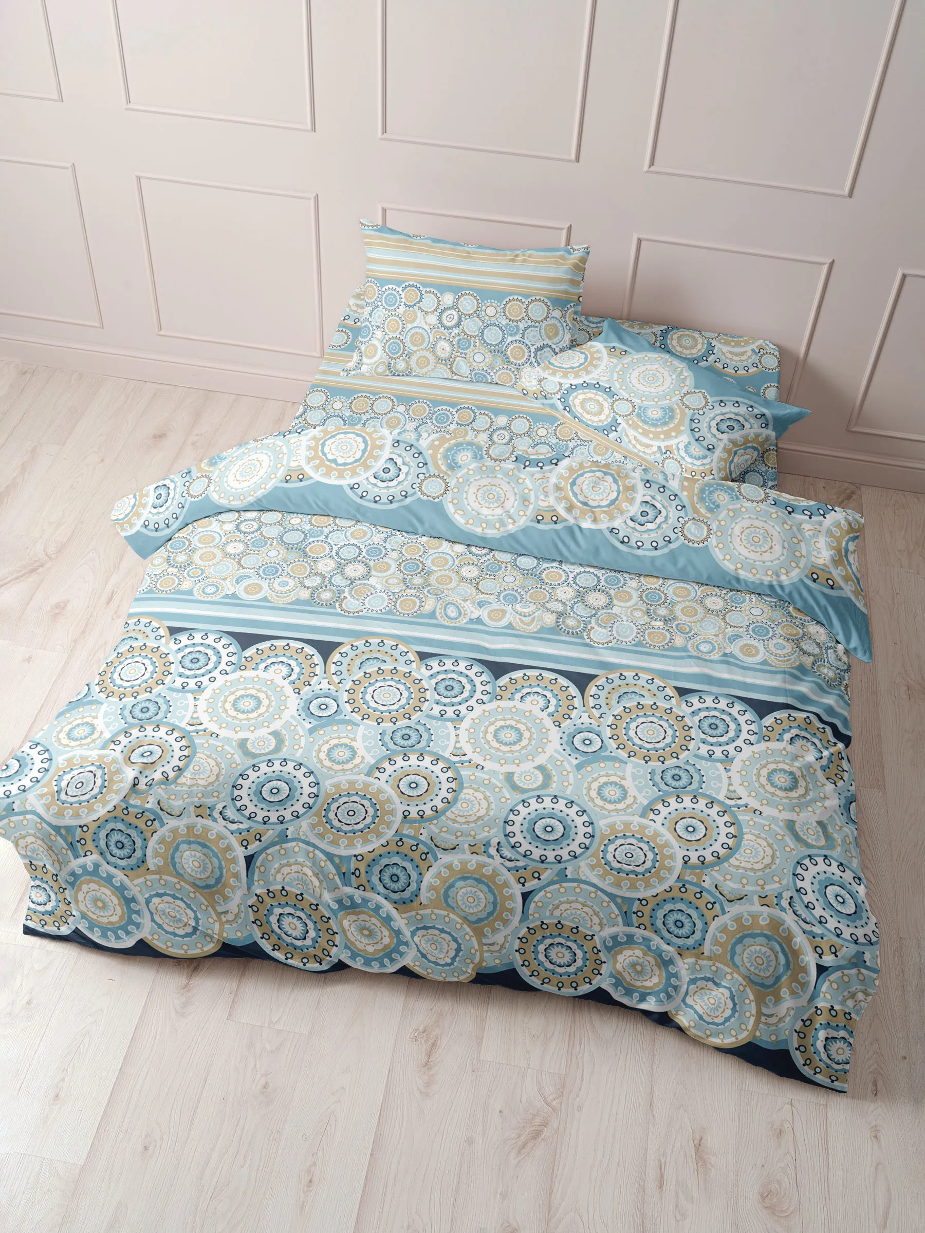 КПБ Бязь Постельное белье из Шуйской бязи - Тарелочки 20520-1 Размер: 2 спальное с