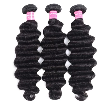 Peruvian 10A Loose Wave Bundles Unprocessed Loose Deep Wave Curly Human Hair Weave Bundles Remy Loose Curly Hair Extensions Weft