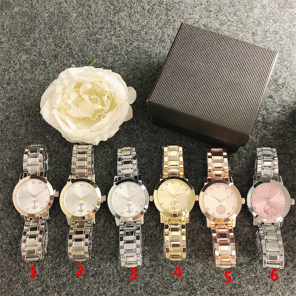 Brand Wrist Watches Women Girl Ladies Crystal Style Quartz Casual Steel Metal Band Clock m148