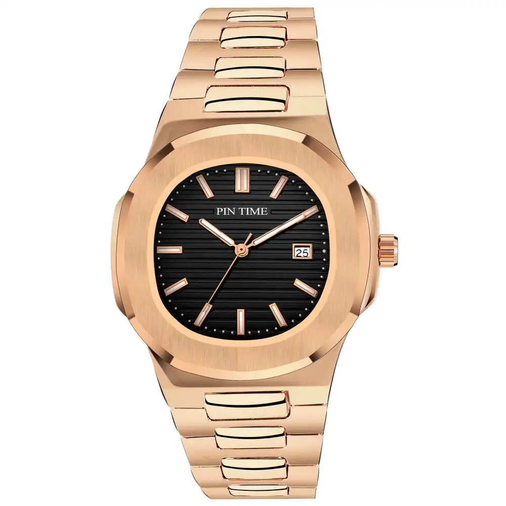 

PINTIME Full Steel Mens Watches Top Brand Luxury Gold Casual Quartz Male Wristwatch Waterproof Military Watch Men Calendar Clock