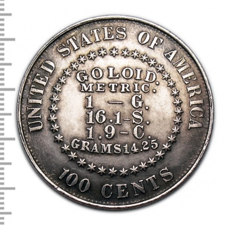 100 центов 1878 года серебро копия пробной монеты США арт. 17-4388 |