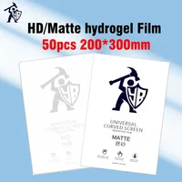50pcs A4 Size HD Hydrogel Film For Cutting Machine Matte No Fingerprints Protective For Tablet Mobile Phone Screen Protector TPU
