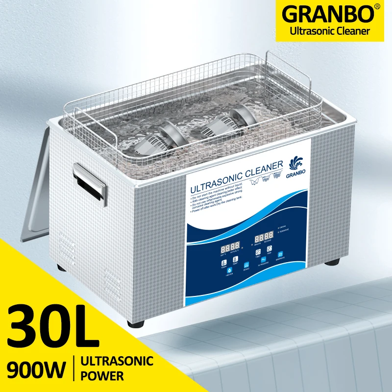 

30L Ultrasonic Cleaner Machine 900W Stainless Steel Bath Heated Power Degas 40KHZ Industrial Hardware Engine Gear Board Lab