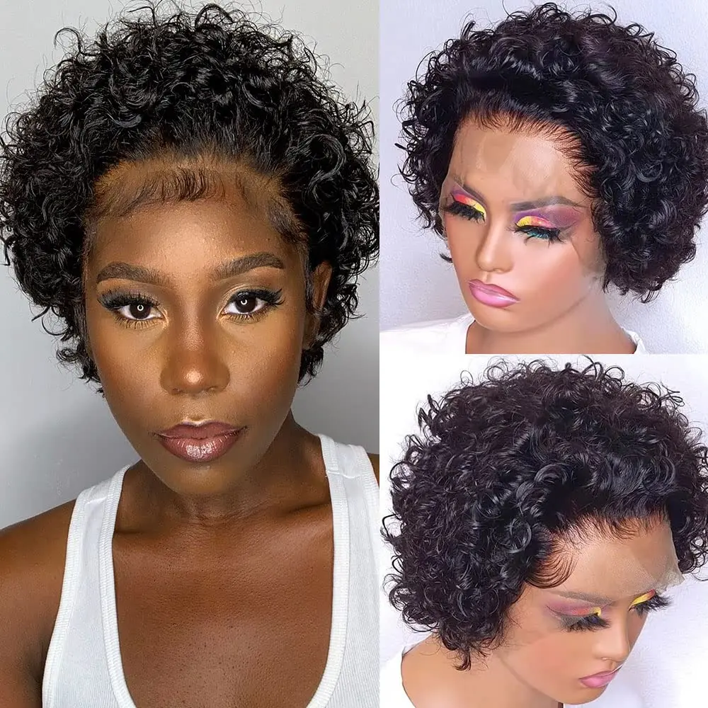 Парик с коротким Бобом парик кудрявыми кружевами глубокими волнами из
