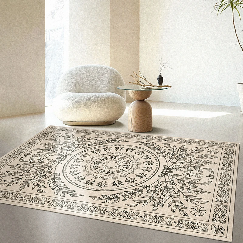 

Nordic Morocco Living Room Carpet Vintage Bedside Table Mat American Style Bedroom Rugs Persian Large Soft Carpets