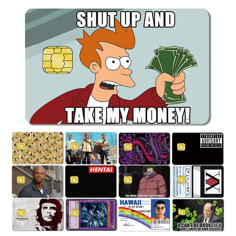 2021 Модный чехол с рисунком медведя кожаная наклейка пленка для большой маленькой дебетовой карты с одной стороны - Топ товаров с Али