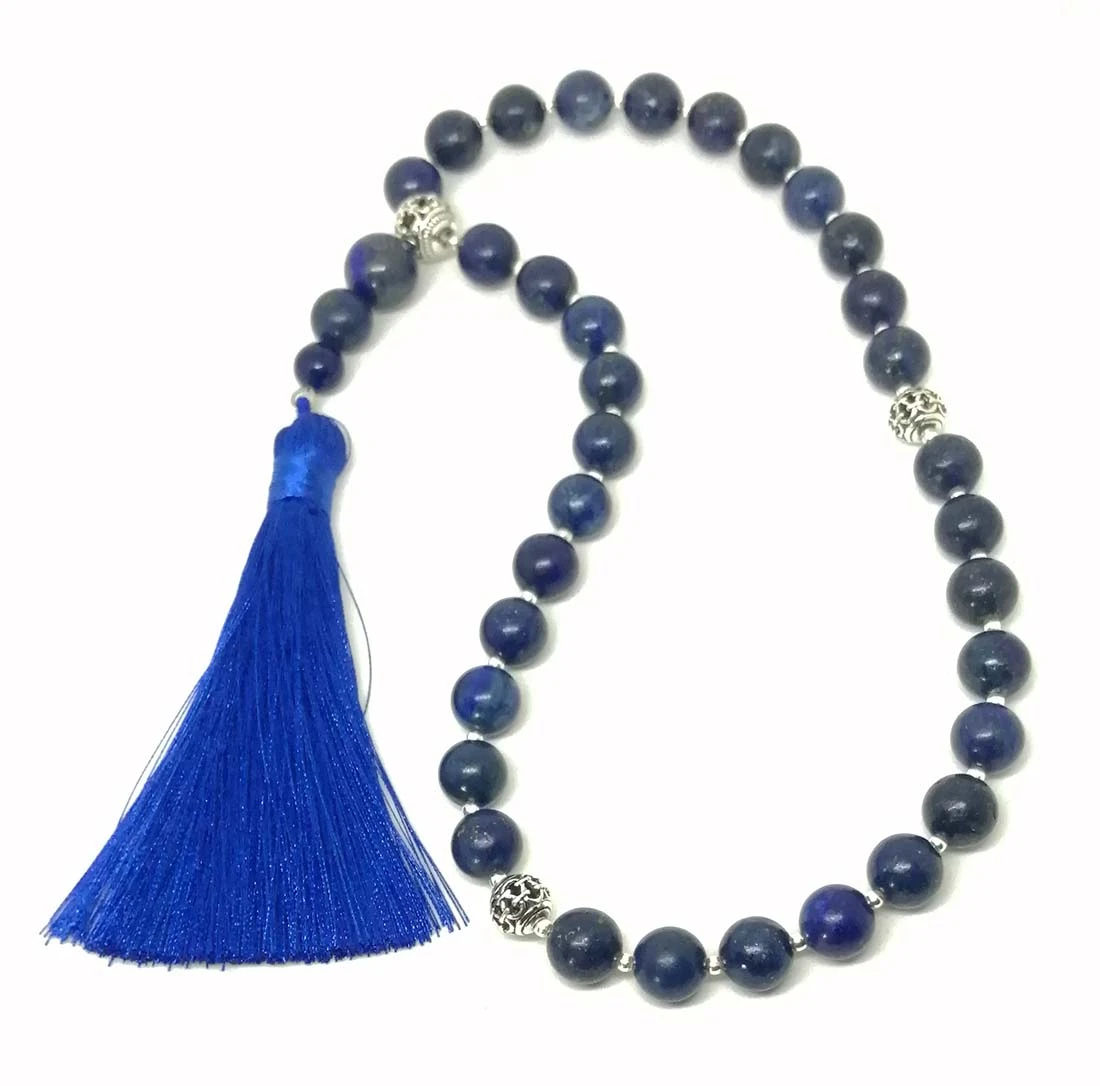 Мусульманские четки на 33 бусины классического дизайна ручной работы из лазурита