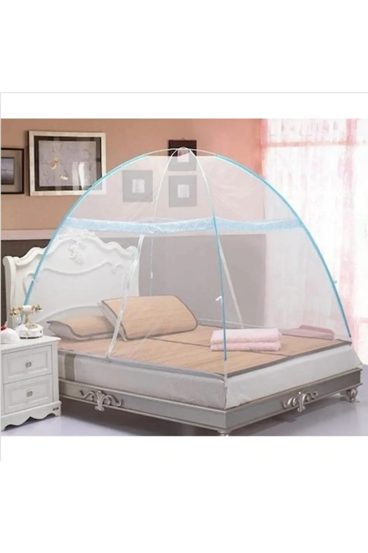 Automatic Installation Double Mosquito Net In Your Bedrooms, Camping, Vacation, Tent; a Buzz-Free, İtchy, Uninterrupted Sleep