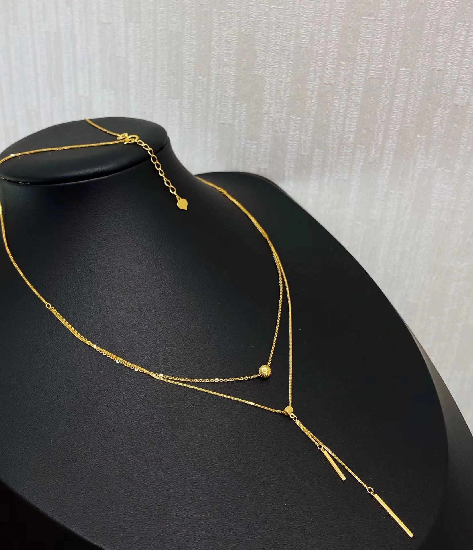 

Женское многослойное ожерелье из настоящего золота 18 карат