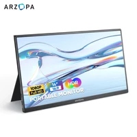 14 0inch arzopa 1080p portable monitor ultrathin usb c hdmi compatible ips screen portable gaming monitor pc for switch ps4 ps5