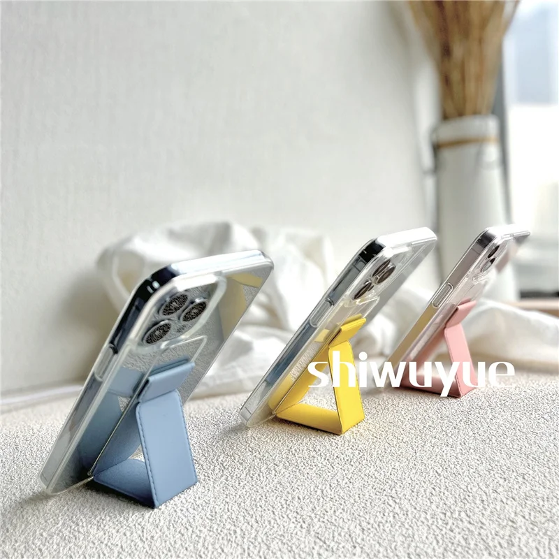 

Candy color kickstand stand holder clear shockproof phone case for iphone 11 12 13 pro max x xr xs protective silicone cover
