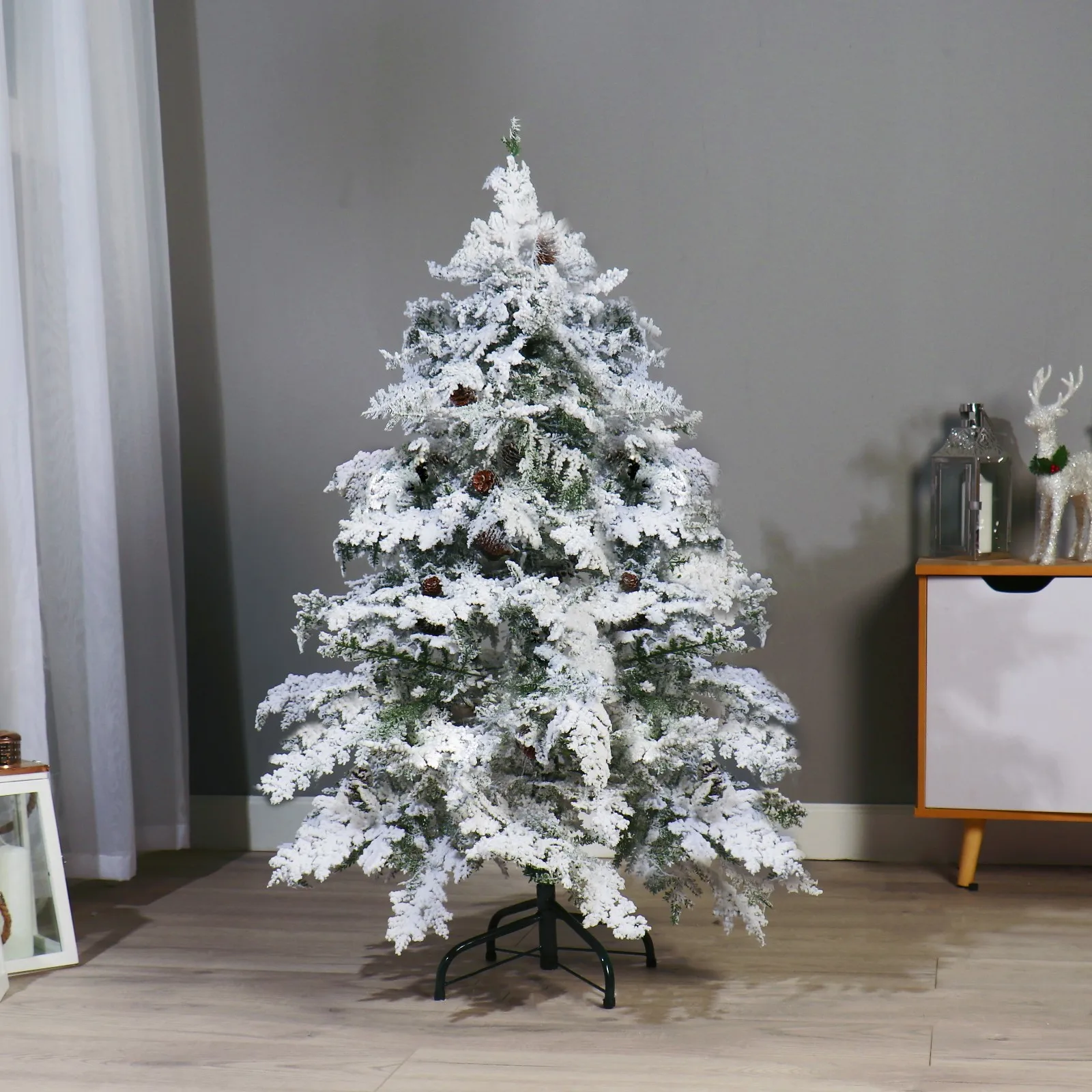 Ёлка Элит снежная с шишками (смешанные ветки) 120 см