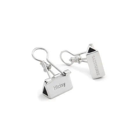 Серьги-гвоздики HUANZHI из титановой стали серебристого цвета