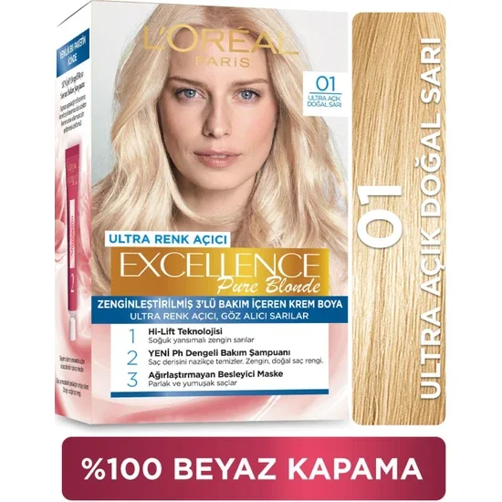 

L'Oréal Paris L'oreal Paris Excellence Creme Hair Color 01 Ultra Light
