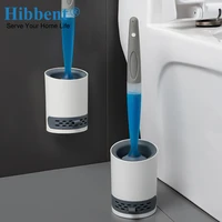 hibbent wall mount add liquidable toilet brush silicone long handled clean brush no dead corner clean tools bathroom accessories
