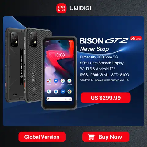 Смартфон UMIDIGI BISON GT2/GT2 PRO, прочный, Android, IP68, 900 дюйма, FHD +, тройная камера 64 мп, аккумулятор 6,5 мАч