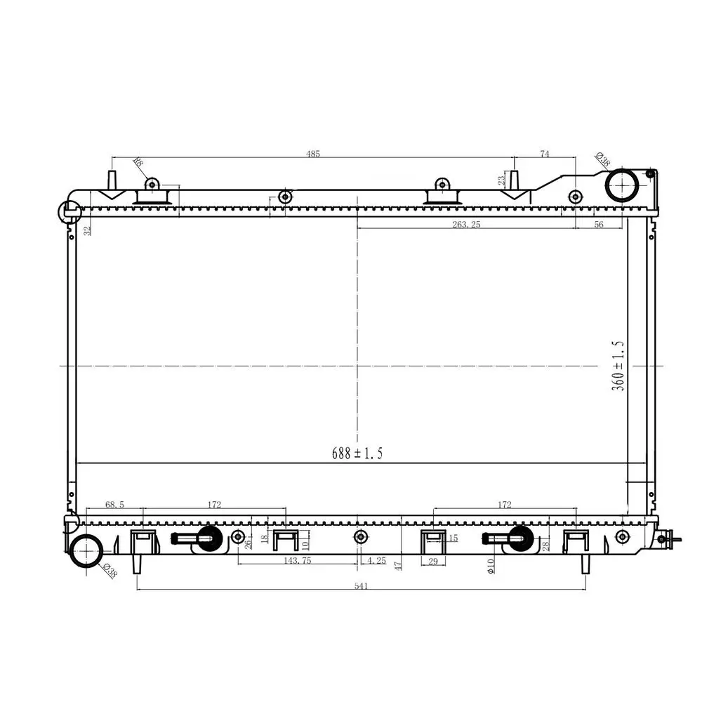Радиатор охлаждения для автомобилей Forester (S11) без горловины LUZAR LRc 221A0 LRC221A0