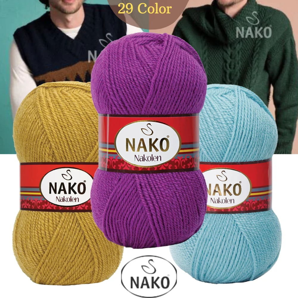 

Nako Nakolen Wool Hand Knitting Yarn, 100 Grams 210 Meters, 28 Colors, Premium Akrilik, Mohair, Rope,Cardigan, Sweater, Shawl, Home Textile, Scarf, Beret Accessory Materials, Summer, Spring, Winter, Autumn