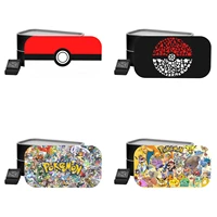 anime pokemon bento lunch box with nylon sealing strap with food compartments and accessories for adults and kids