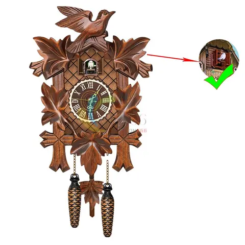 Часы Cuckoo для гостиной, настенные часы ручной работы, винтажные деревянные часы Cuckoo для дома с деревом, будильник, часы для спальни и офиса