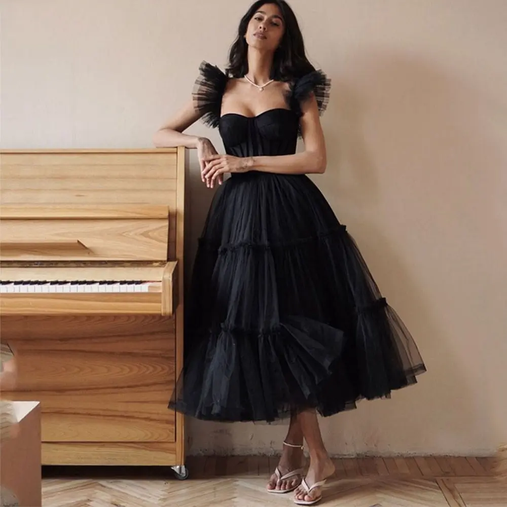 

Prom Dresses Sweet Collar Modern A-line Knee Length Evening Dress Sleeveless Draped Light Colored Women's Formal Occasion