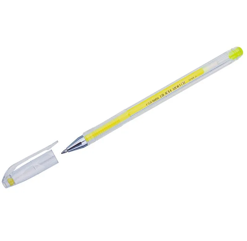 Ручка гелевая Crown &quotHi-Jell Color&quot 0.7 мм желтая