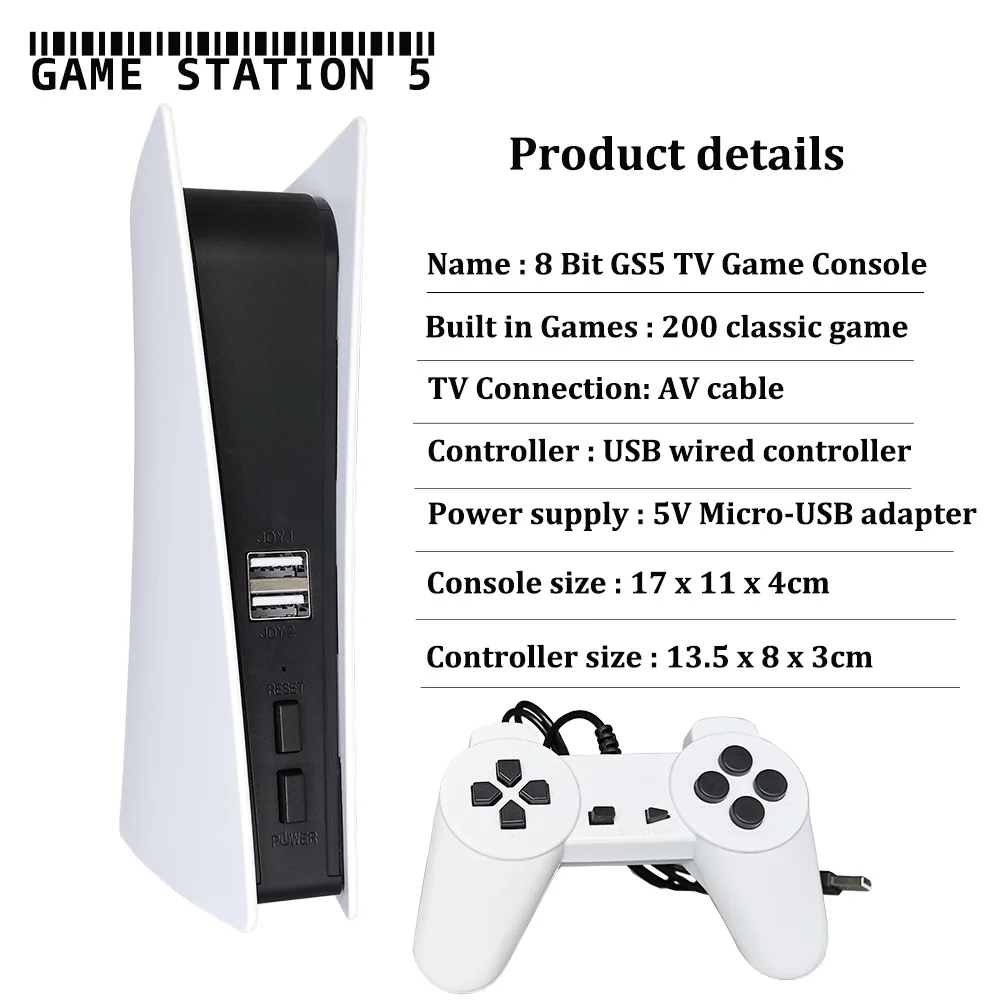 Консоль игровая GS5 8 бит USB 200 классических игр |