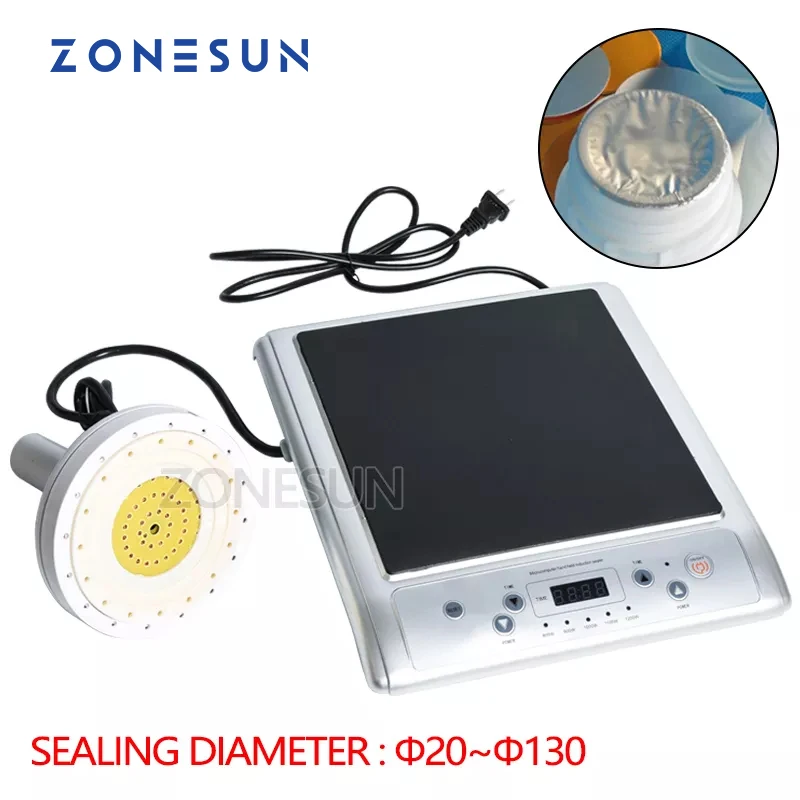 ZONESUN GLF-500L Microcomputer Handheld Electromagnetic Induction Aluminum Foil Heat Sealing Machine Continuous Induction Sealer enlarge