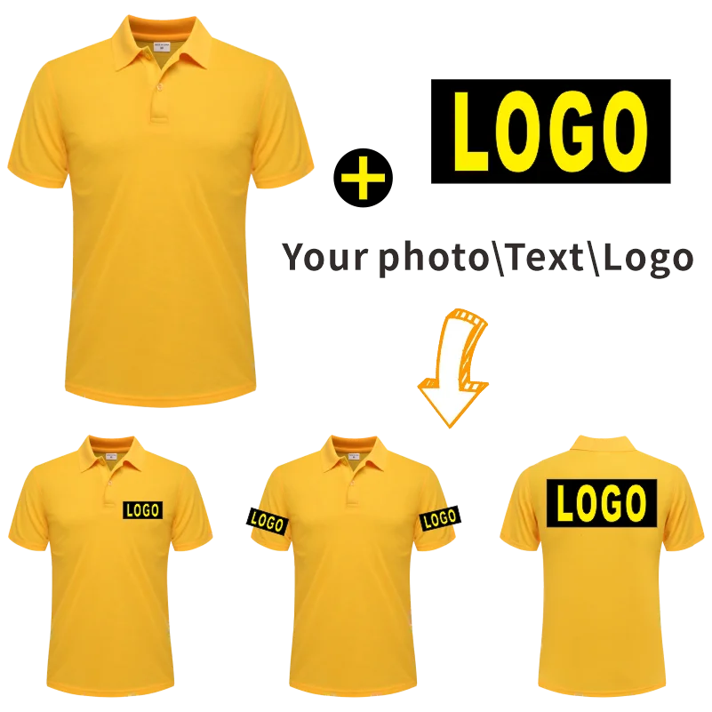 Мужская воздухопроницаемая рубашка-поло с отложным воротником и короткими рукавами, Повседневная Удобная летняя рубашка с принтом и вышивкой логотипа на заказ