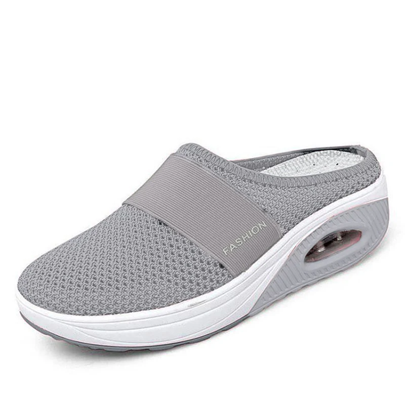 Women Non-slip Without Heels Platform Sneakers Casual Wedge Breathable Mesh Outdoor Walking Slippers Platform Sneakers 2023